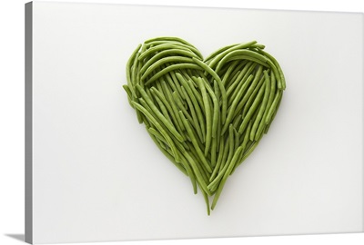 Heart-shaped formed by fresh Green Beans