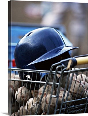 Helmet and Baseball Ball