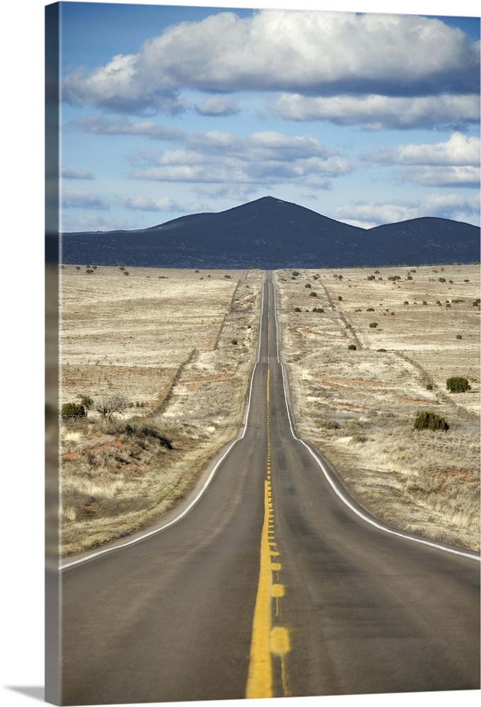 Highway through desert landscape in Texas