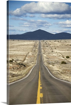 Highway through desert landscape in Texas