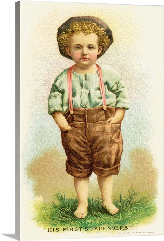 His First Suspenders Trade Card | Great Big Canvas