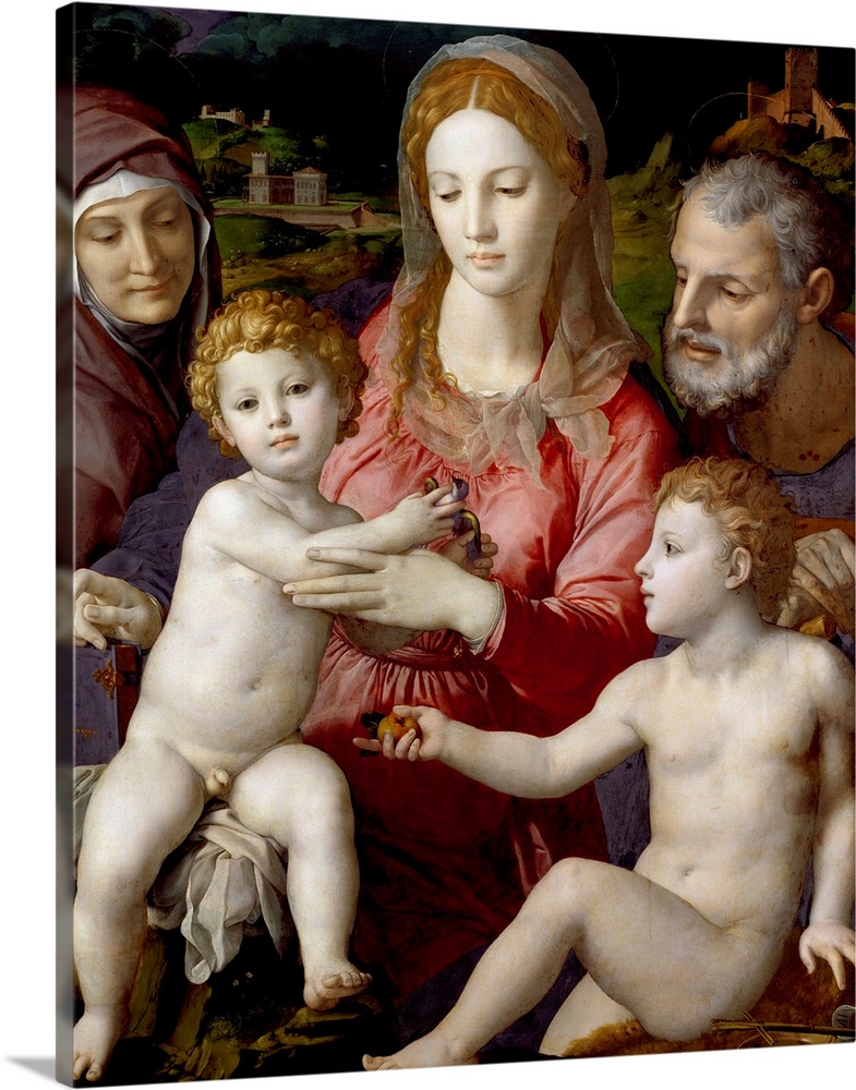 Holy Family With Saint Anne and the Infant Saint John by Agnolo Bronzino 124,5x99,5 cm Kunsthistorisches Museum Vienna