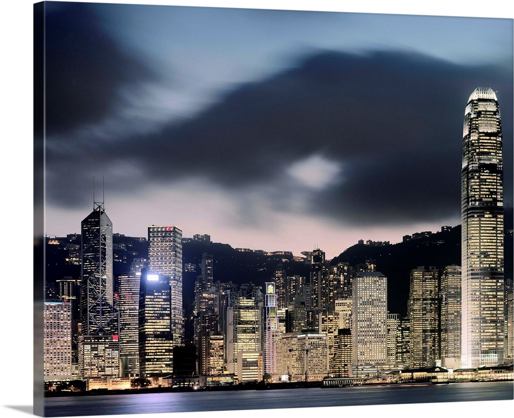 Hong Kong Skyline And Financial District At Dusk