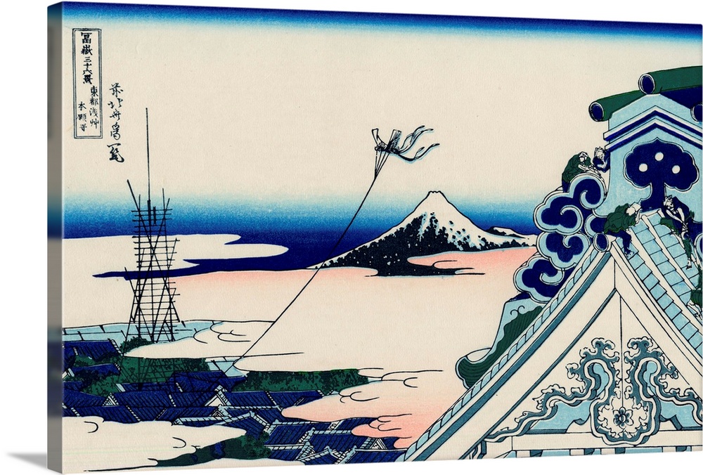Asakusa honganji. Print from the series Thirty-Six Views of Mount Fuji.