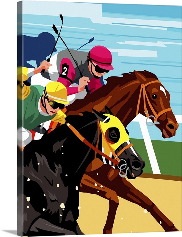 Horse race, side view | Great Big Canvas
