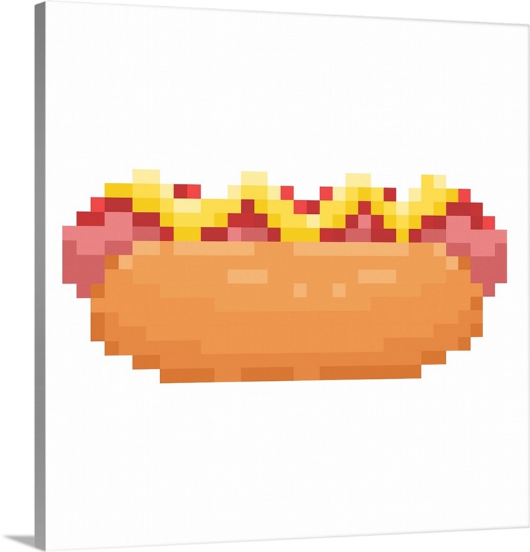 Hot Dog Pixel Art Wall Art, Canvas Prints, Framed Prints, Wall Peels ...