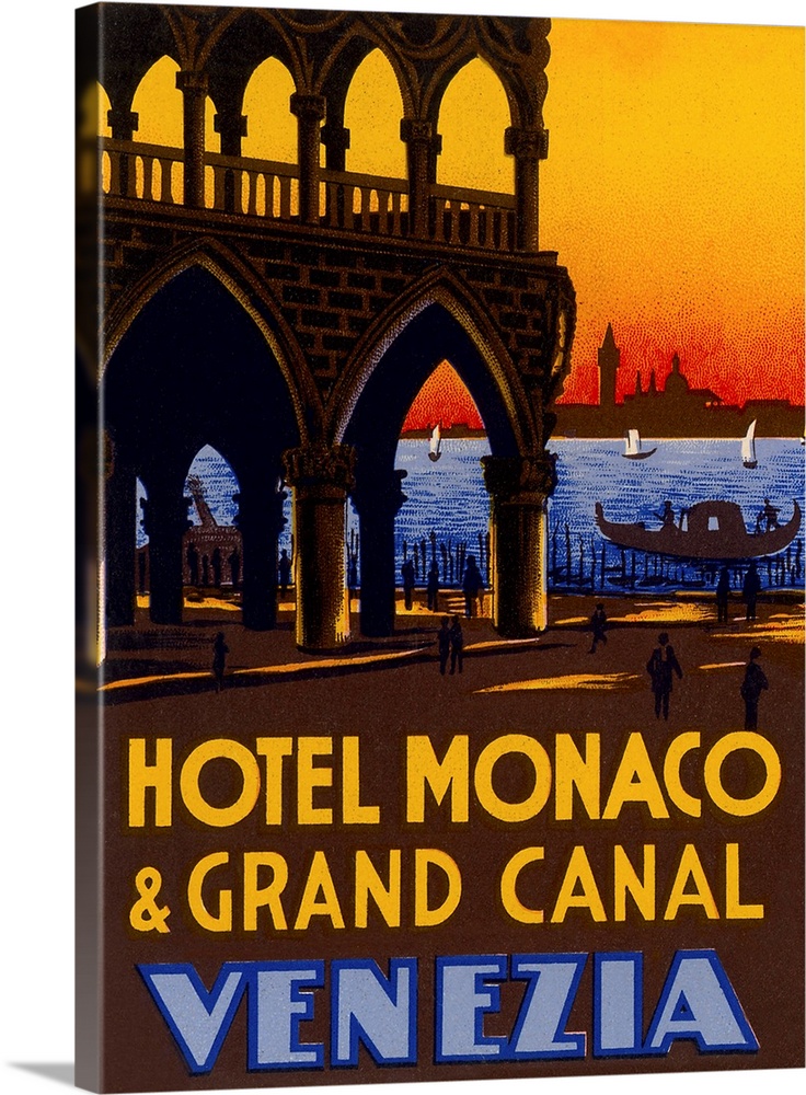 Hotel Monaco and Grand Canal, Venezia, Italy, Travel Poster