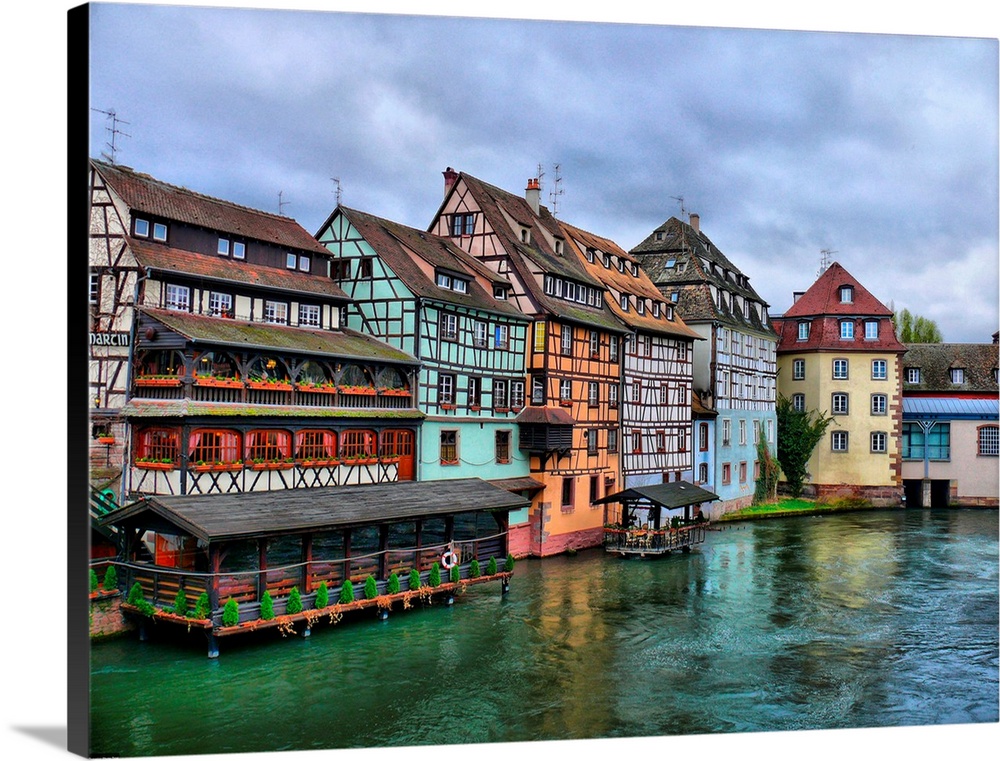 Half-timbered houses of the Petite-France district of Strasbourg, overlooking the river Ill.