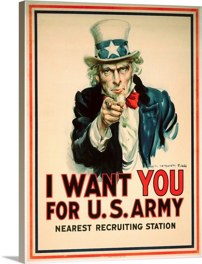 I Want You For The U.S. Army Recruitment Poster By James Montgomery Flagg