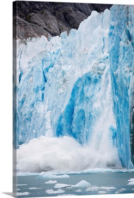 Icebergs Calving From Dawes Glacier In Alaska