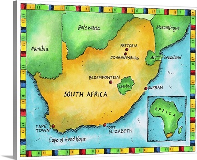 Illustrated Map of South Africa