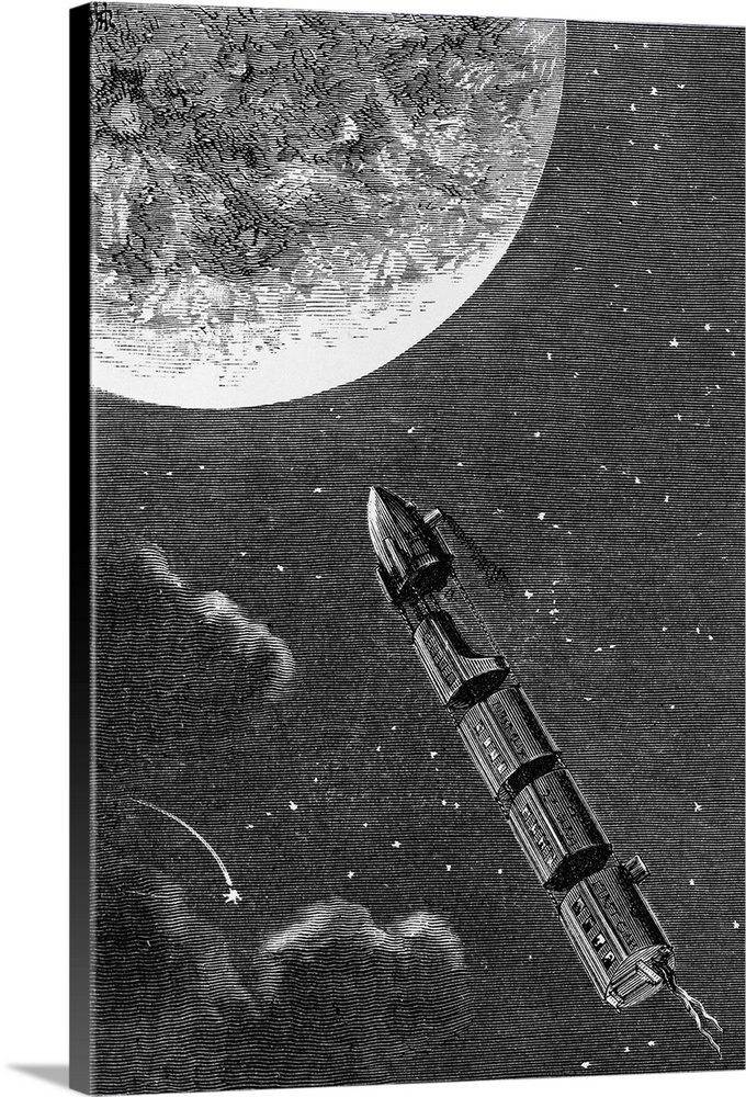 1873-Jules Verne. From the earth to the moon. Arden applied the lighted match.
