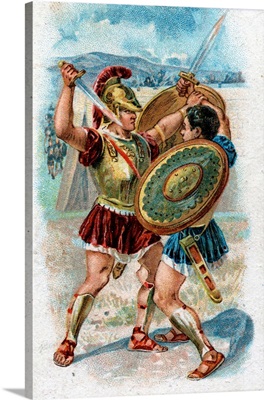 Illustration of Achilles Fighting Hector