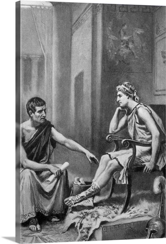 Aristotle teaching Alexander the Great. After a painting by J.L.G. Ferris.