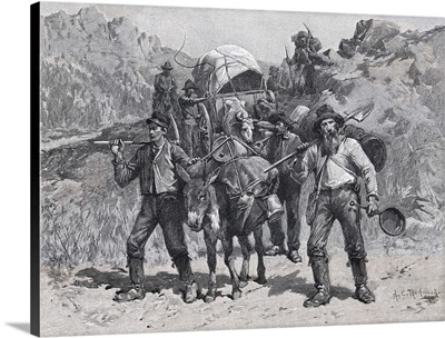 Illustration of California Prospectors by Allen Carter Redwood
