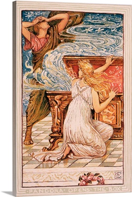Illustration of Pandora Opening the Box by Walter Crane