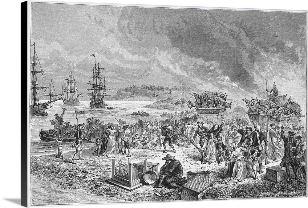 Illustration of the Acadians Leaving Halifax in 1755