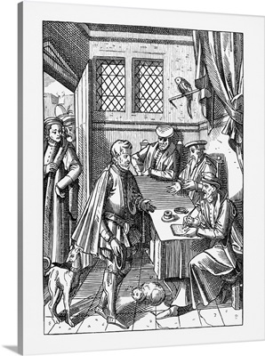 Illustration Of The Tribunal Of The King's Bailiff After A 16th-Century Woodcut