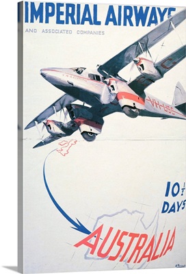 Imperial Airways To Australia Poster
