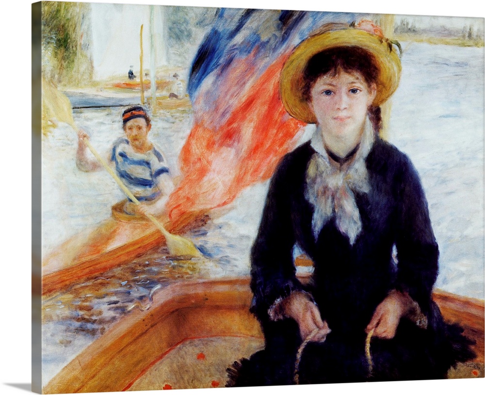 In A Dinghy By Pierre-Auguste Renoir