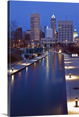 Indiana, Indianapolis, Skyline with river