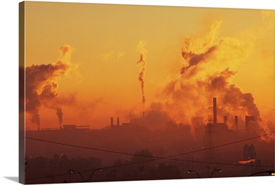 Industrial sunrise at Detroit, MI