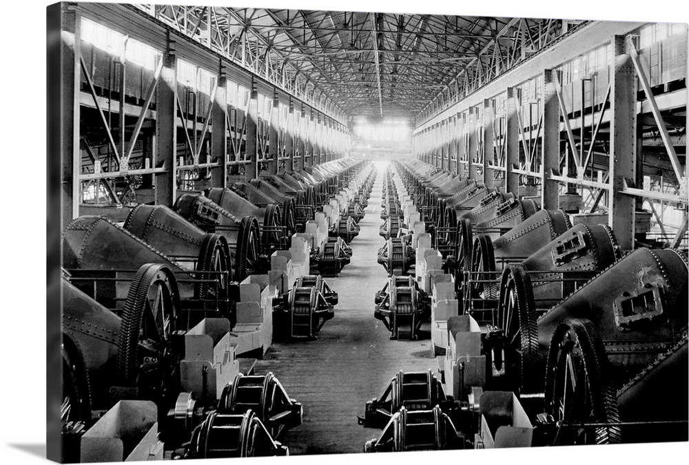 64 General Electric induction motors with 40 hp, 500 rpm, and 440 volts inside the regrinding plant at the Calumet and Hel...