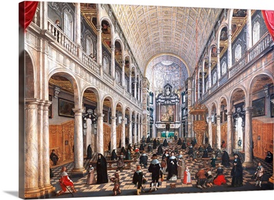 Interior of the Jesuit Church in Antwerp by Sebastian Vrancx