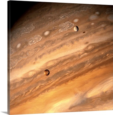 Io and Europa over Jupiter