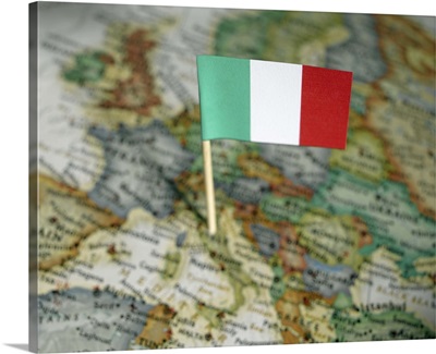 Italian flag in the map
