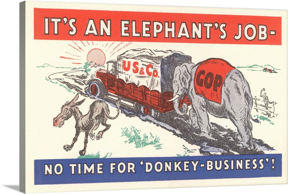 It's An Elephant's Job Political Cartoon Wall Art, Canvas Prints, Framed  Prints, Wall Peels | Great Big Canvas