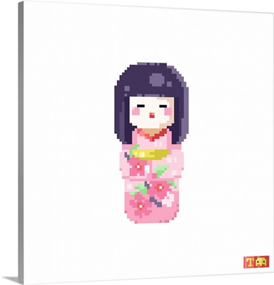 Japanese Kokeshi Doll Pixel Art
