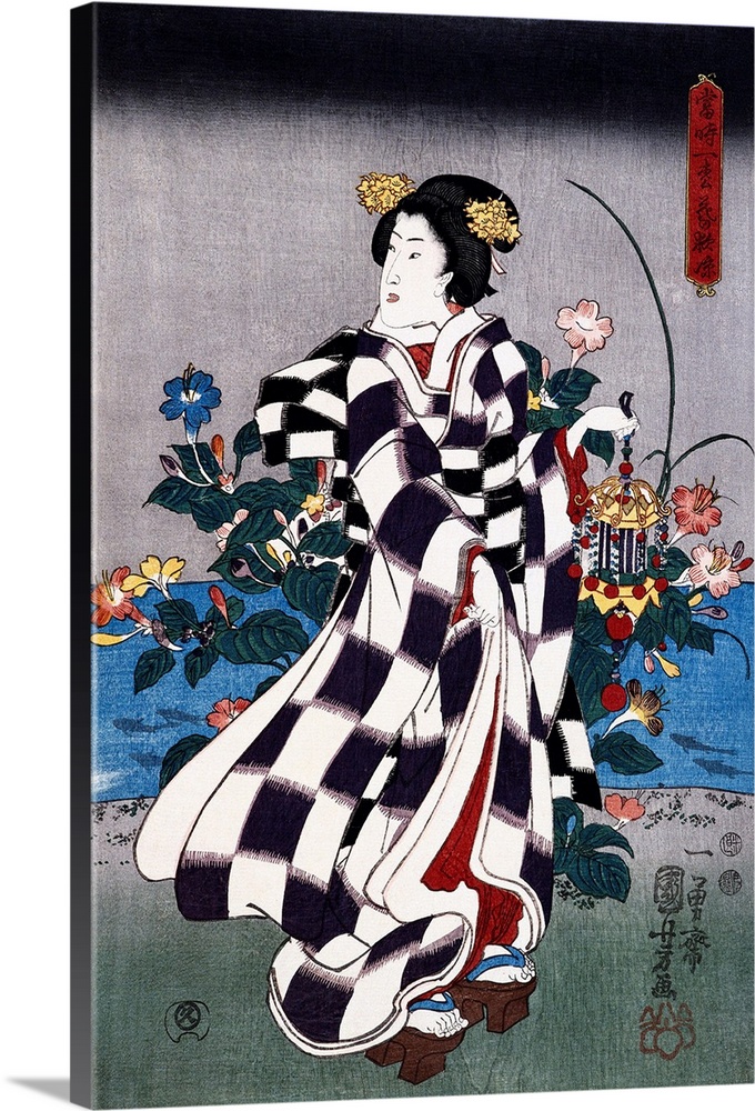 Japanese Print Of A Woman Attributed To Yoshitoshi