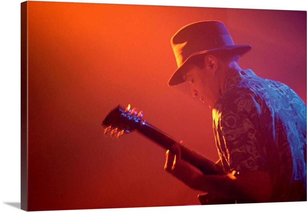 Jazz guitar player performing Wall Art, Canvas Prints, Framed Prints