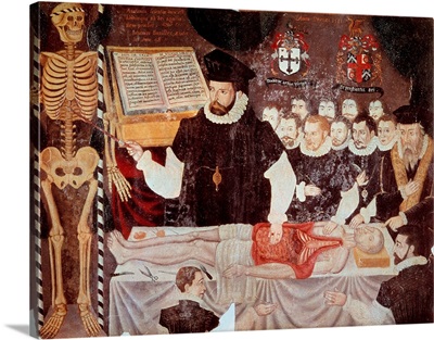 John Banister giving an anatomical lesson at the Barber-Surgeon's Hall in 1548