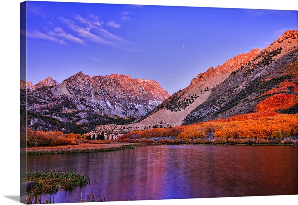 Jupiter sits above North Lake in Bishop Creek area before sunrise.