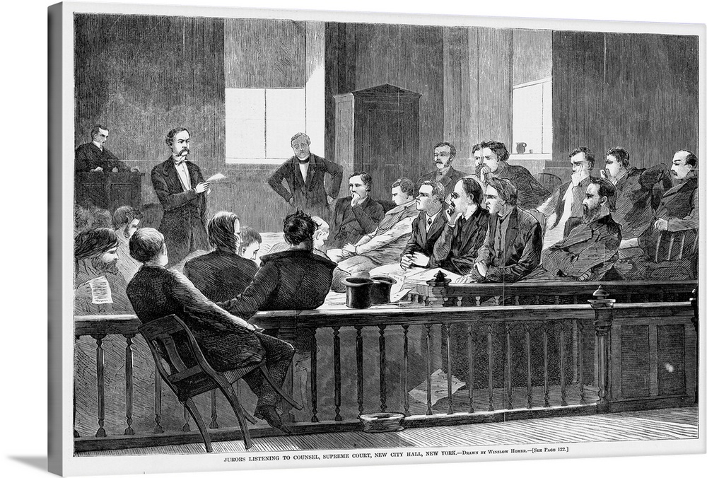 Jurors Listening to Counsel, Supreme Court, New City Hall, New York