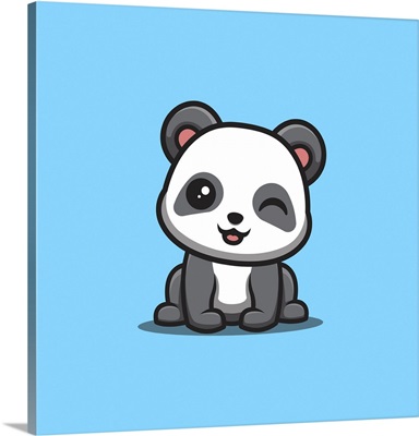 Kawaii Panda Sitting Winking