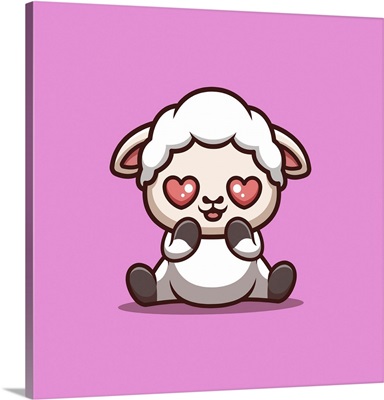Kawaii Sheep Sitting Shocked