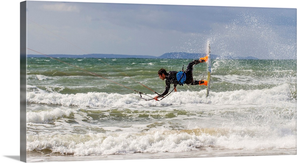 local kite-boarders doing their thing at Compton Bay on the Isle of Wight.