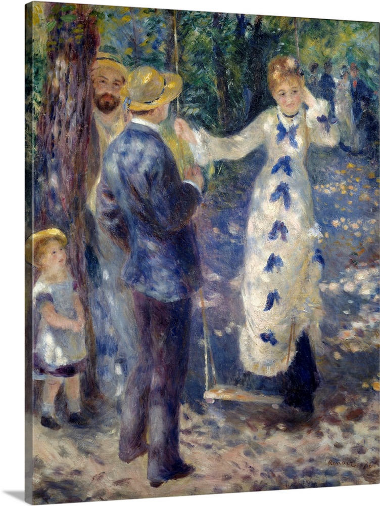 The Swing (In the garden near the rue Cortot, with Edmond Renoir (1849-1944), Jeanne, a young woman of Montmartre, and nea...