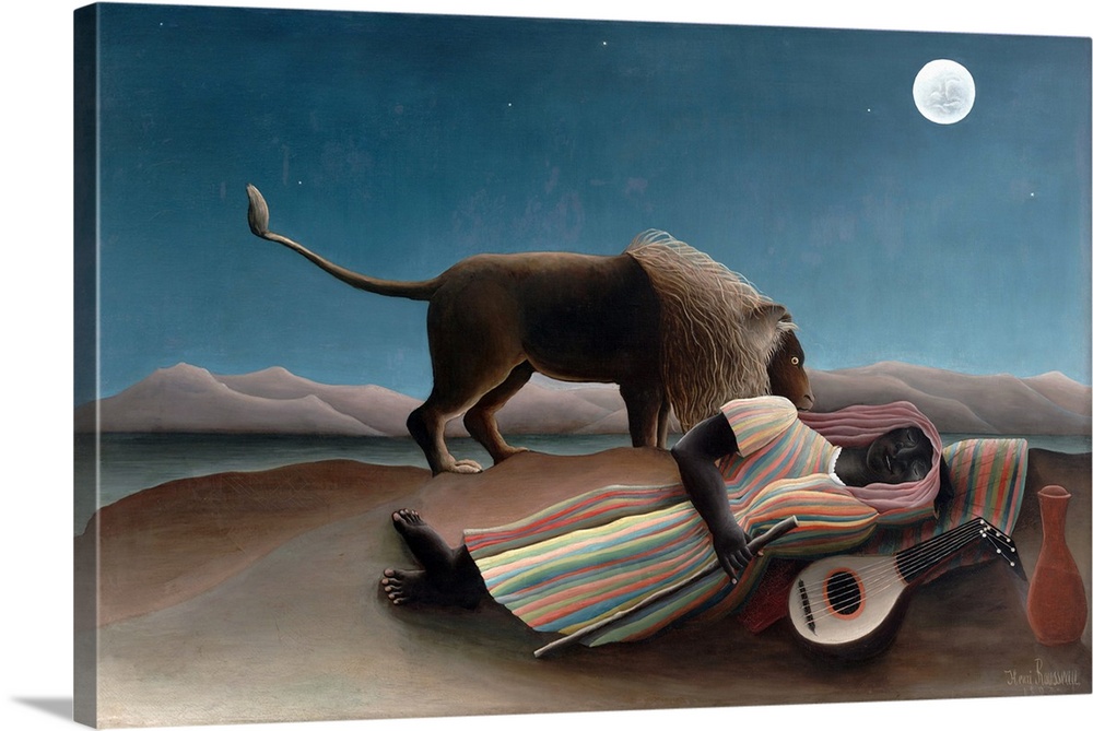 Henri Rousseau (French, 1844-1910), La Boh mienne endormie (The Sleeping Gypsy), 1897. Originally oil on canvas. Museum of...