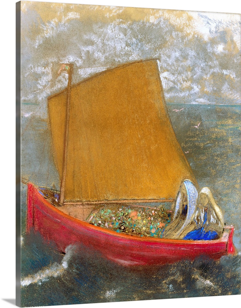 Redon, Odilon (French, 1840-1916), La Voile Jaune (The Yellow Sail), c. 1905, pastel on paper, 47 x 58.4 cm, Indianapolis ...