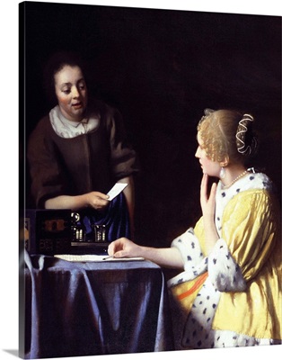 Lady With Her Maidservant Holding A Letter