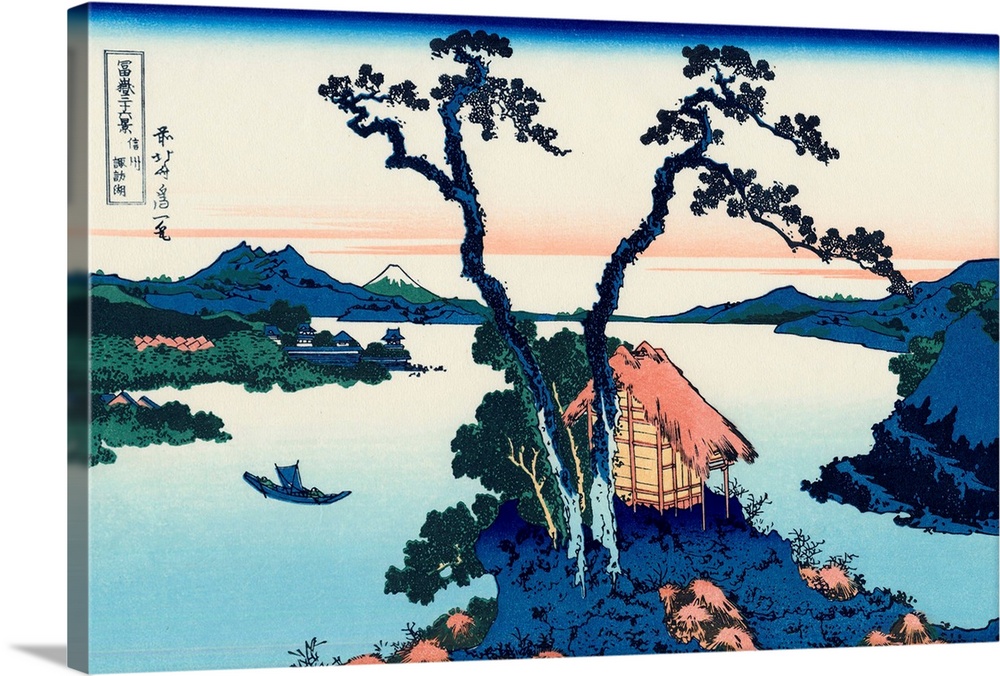 Shinshu Suwa-ko. A print from the series Thirty-Six Views of Mount Fuji. Private collection.