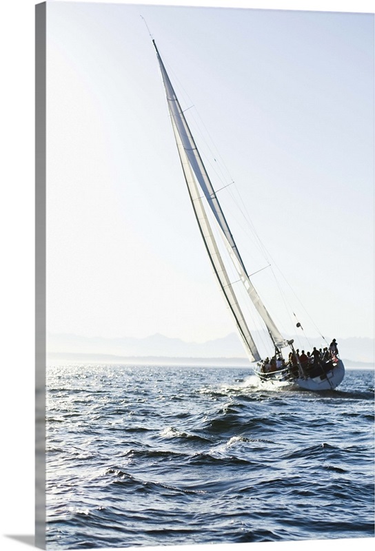 Large sailboat sailing into the wind Great Big Canvas