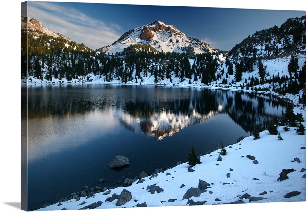 Lassen Peak (10457ft, 3187m.), the southernmost of the Cascade volcanoes, under the first snowfall of the season.  This wa...