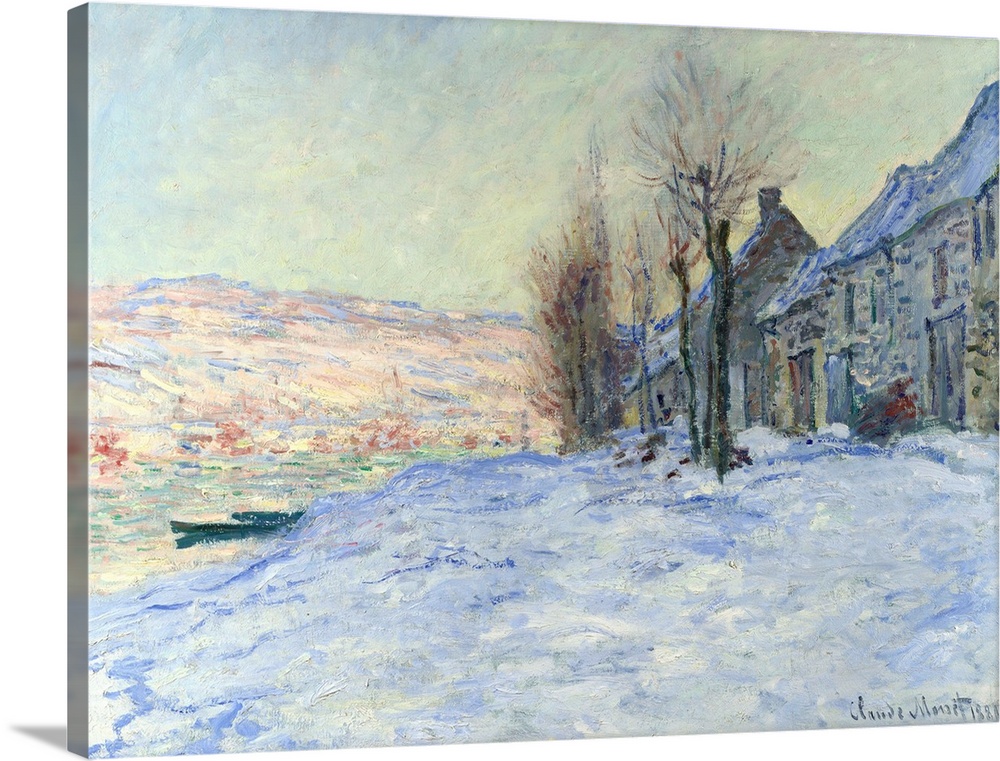 Claude Monet, Lavacourt under Snow (Coucher de soleil sur la neige a Lavacourt), circa 1878-1881. Oil on canvas, 59.7 x 80...