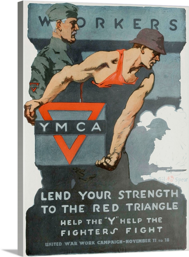 WWI YMCA poster by Gil Spear.