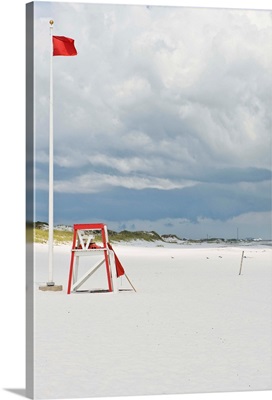 Lifeguard tower at beach